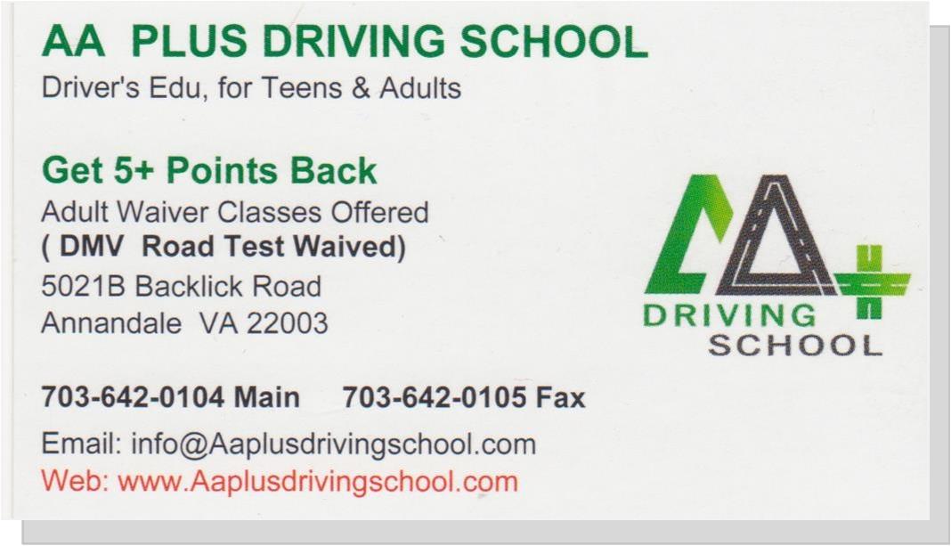 AA Plus Driving School, Annandale, VA